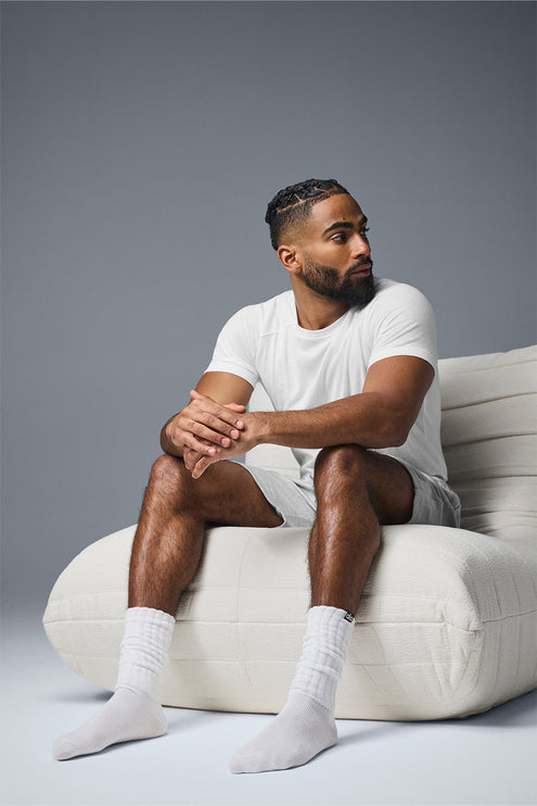 alo Men's Unisex Scrunch Sock - White