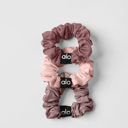 alo Women's Fresh Mini Scrunchie 3-Pack - Mushroom/Pink Quartz/Smoky Quartz