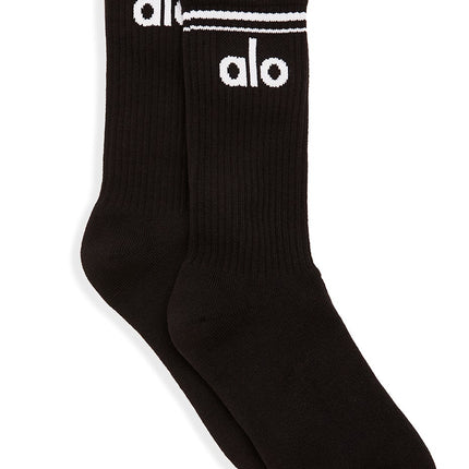 alo Men's Unisex Throwback Sock - Black/White