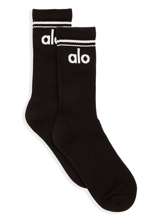 alo Men's Unisex Throwback Sock - Black/White