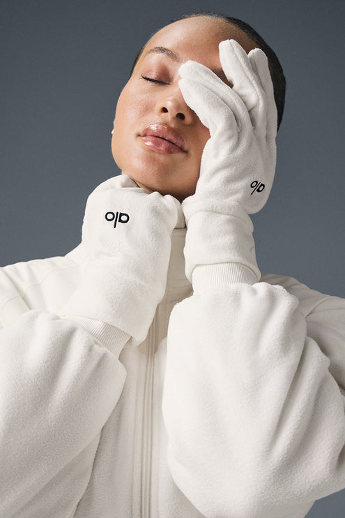 alo Men's Performance Fleece Gloves - Ivory