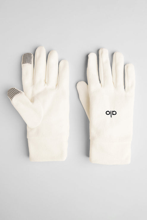 alo Men's Performance Fleece Gloves - Ivory