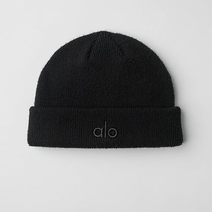 alo Men's Notable Beanie - Black/Black