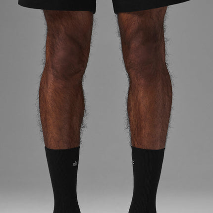 alo Men's Unisex Half-Crew Understated Sock - Black
