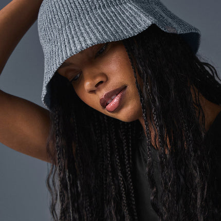 alo Men's Denim Knit Cloche - Steel Grey/Anthracite
