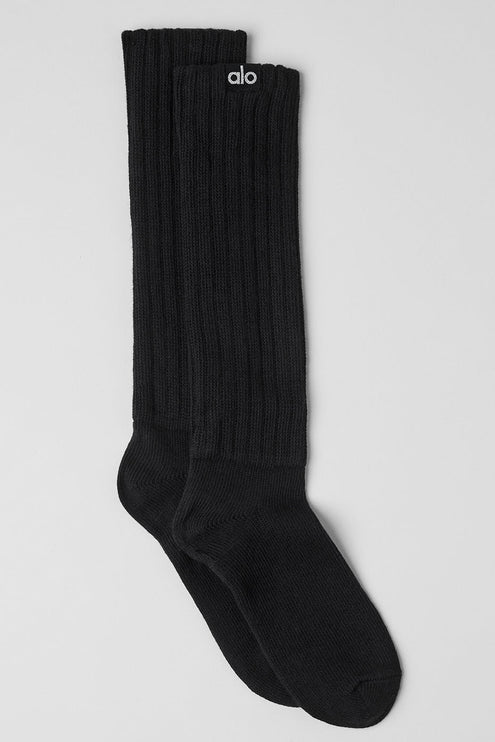 alo Women's Unisex Scrunch Sock - Black