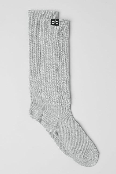 alo Men's Unisex Scrunch Sock - Athletic Heather Grey