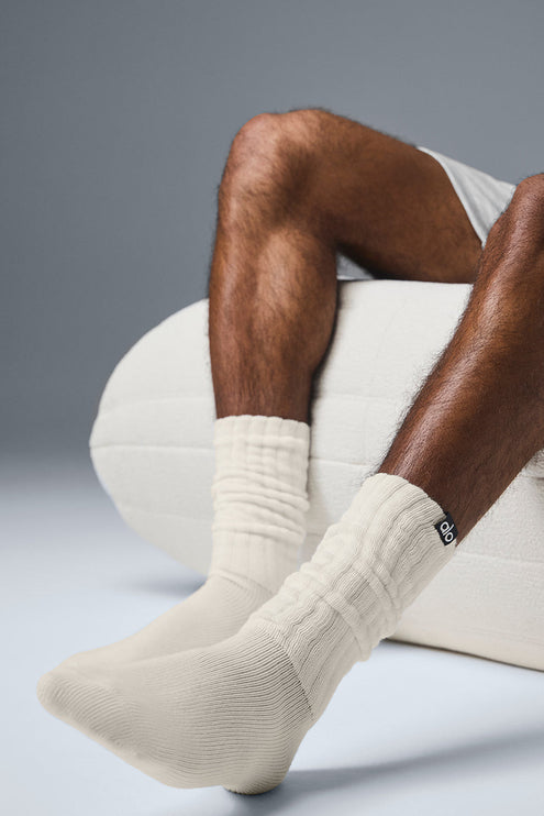 alo Men's Unisex Scrunch Sock - Bone