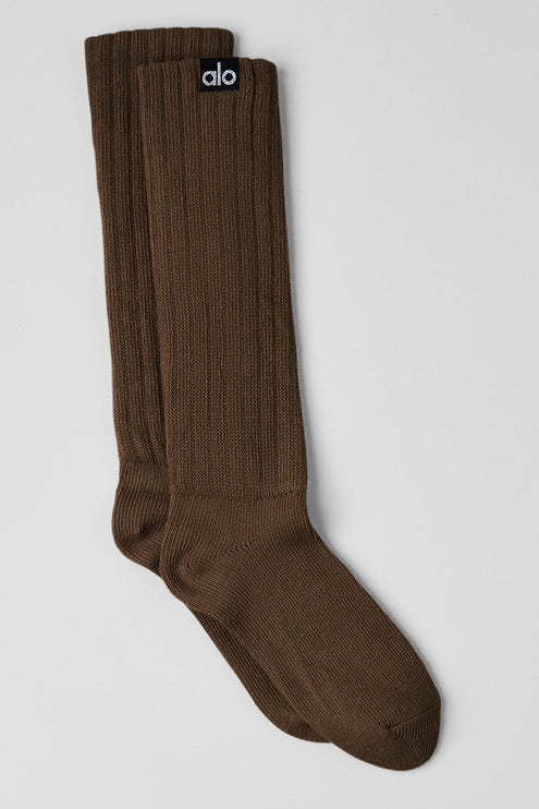 alo Men's Unisex Scrunch Sock - Espresso