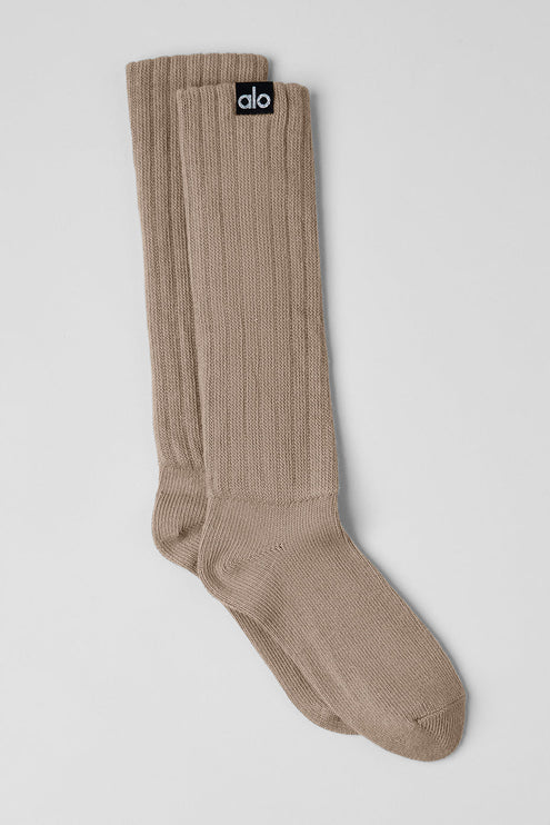 alo Women's Unisex Scrunch Sock - Gravel