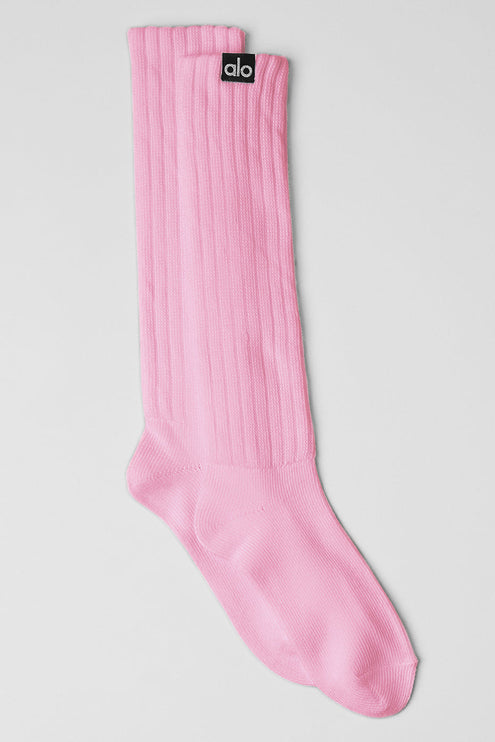 alo Men's Unisex Scrunch Sock - Sweet Pink