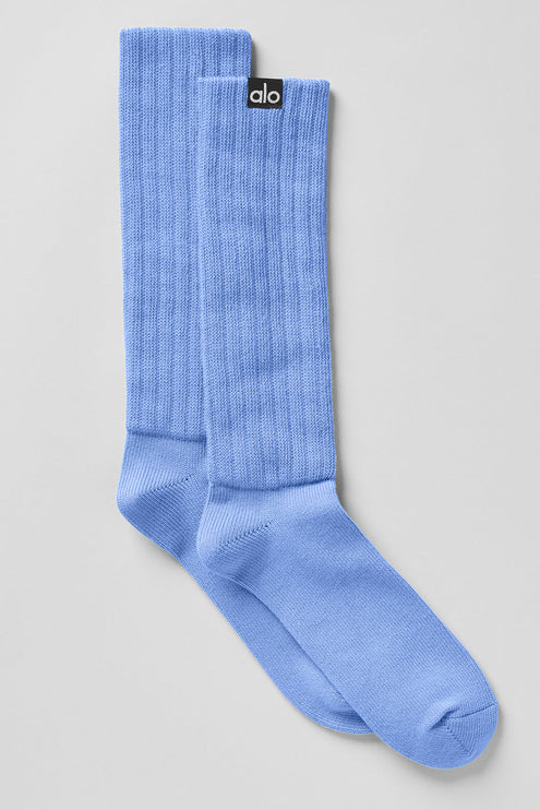 alo Men's Unisex Scrunch Sock - Crystal Clear Blue