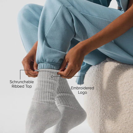 alo Unisex Cashmere Light Frosted Sock Light Heather Grey/Ivory