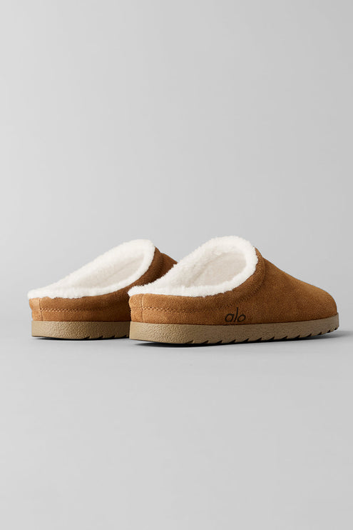 alo Men's Recovery Slipper - Saddle/Ivory