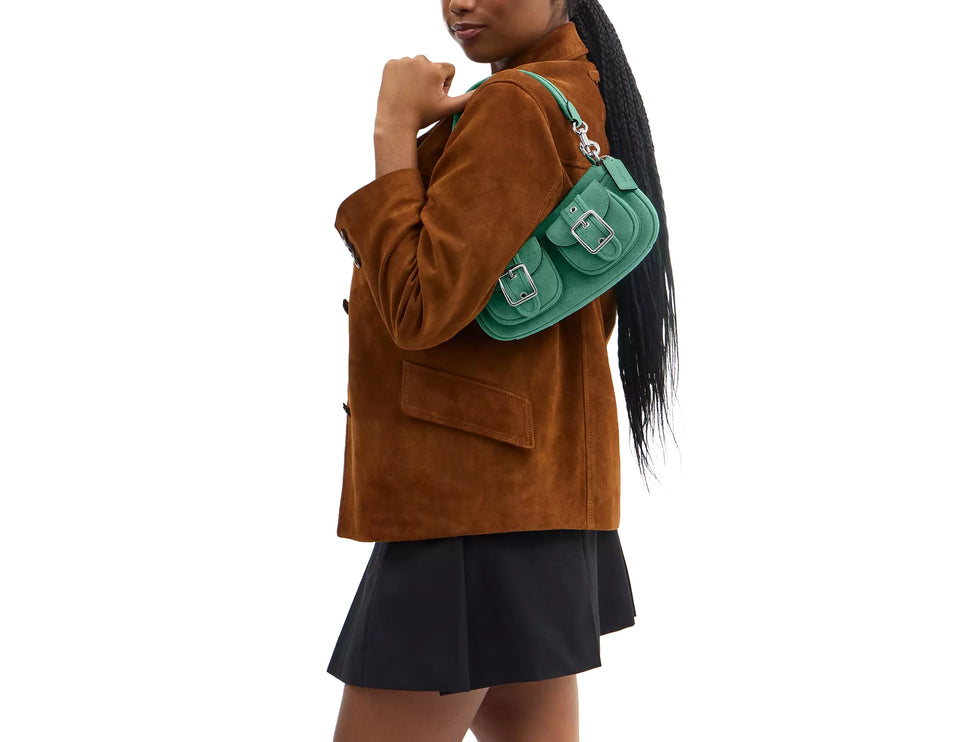 Coach Women's Ashton Bag Suede/Silver/Mint