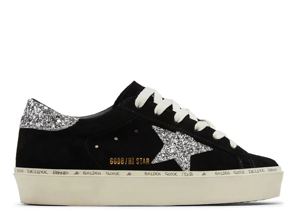 Golden Goose Women's Hi-Star Black Suede Glitter
