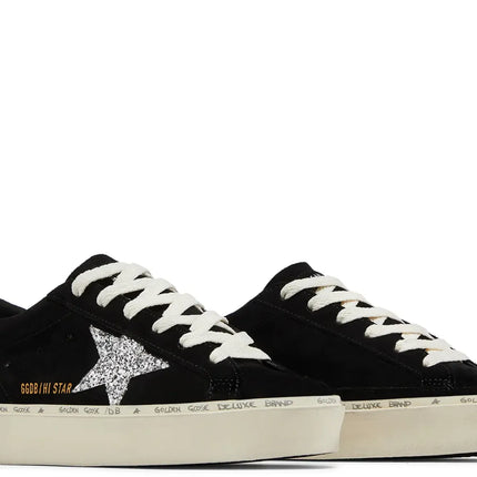 Golden Goose Women's Hi-Star Black Suede Glitter