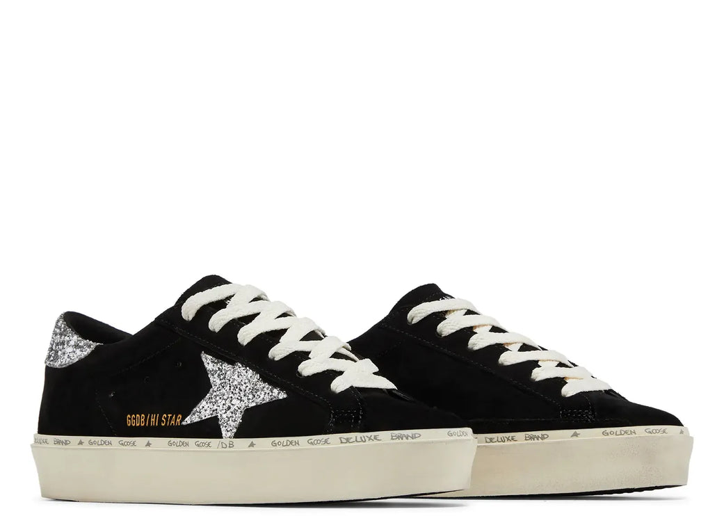 Golden Goose Women's Hi-Star Black Suede Glitter