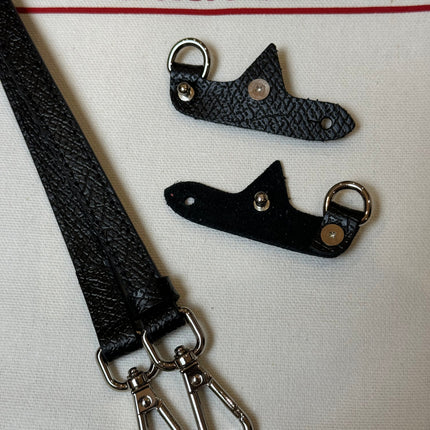 Longchamp Pouch Modeliyle Uyumlu Deri Askı Seti Siyah - Hemen Kargoda