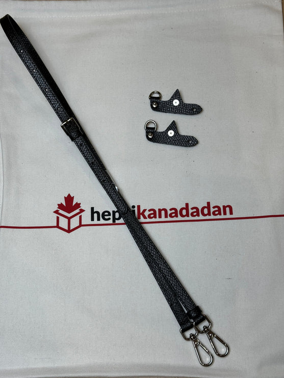 Longchamp Pouch Modeliyle Uyumlu Deri Askı Seti Siyah - Hemen Kargoda