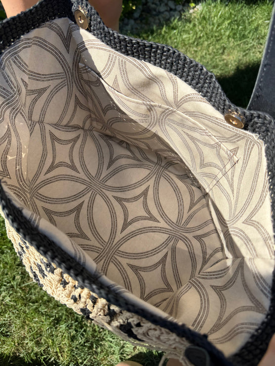 Sienna D’or Sahara Tote Black&Beige