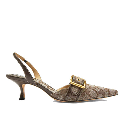 Coach Women's Margot Slingback In Signature Jacquard Oak/Maple