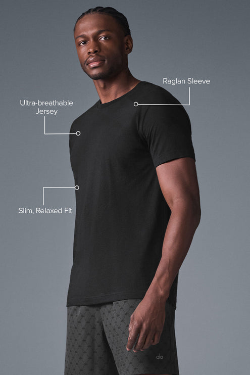 alo Men's Triumph Raglan Tee - Black