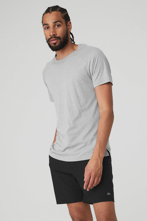 alo Men's Triumph Raglan Tee - Athletic Heather Grey