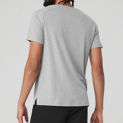 alo Men's Triumph Raglan Tee - Athletic Heather Grey