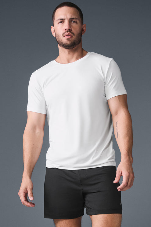 alo Men's Conquer Reform Crewneck Short Sleeve - White