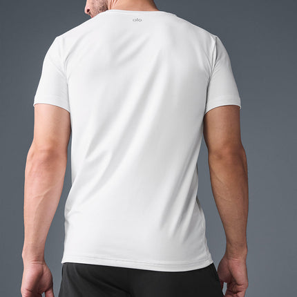 alo Men's Conquer Reform Crewneck Short Sleeve - White