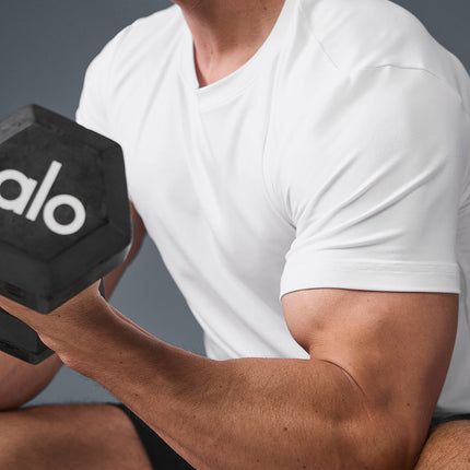 alo Men's Conquer Reform Crewneck Short Sleeve - White
