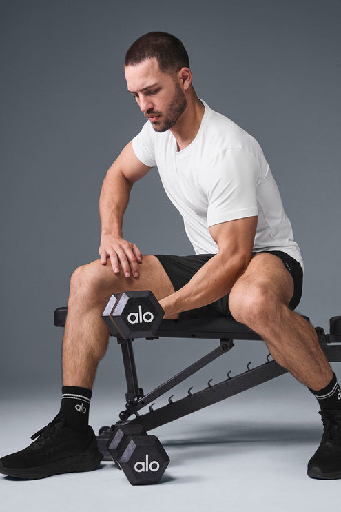 alo Men's Conquer Reform Crewneck Short Sleeve - White