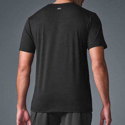 alo Men's Conquer Reform Crewneck Short Sleeve - Black