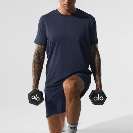 alo Men's Conquer Reform Crewneck Short Sleeve - Navy