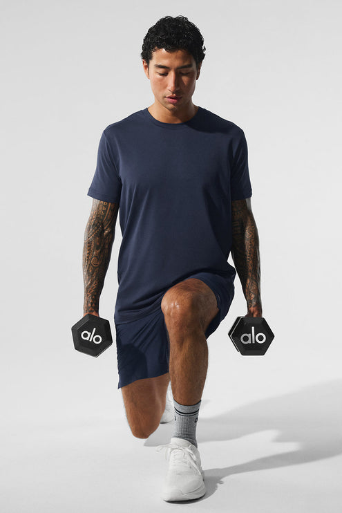 alo Men's Conquer Reform Crewneck Short Sleeve - Navy