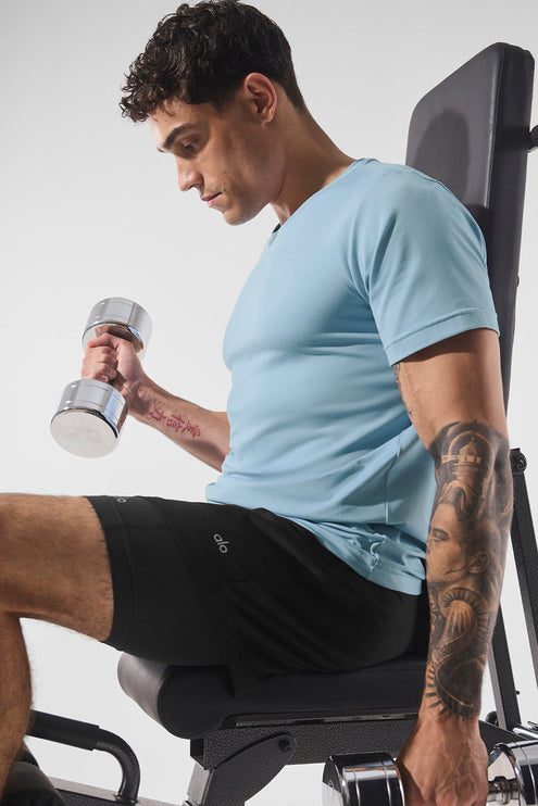 alo Men's Conquer Reform Crewneck Short Sleeve - Celestial Blue