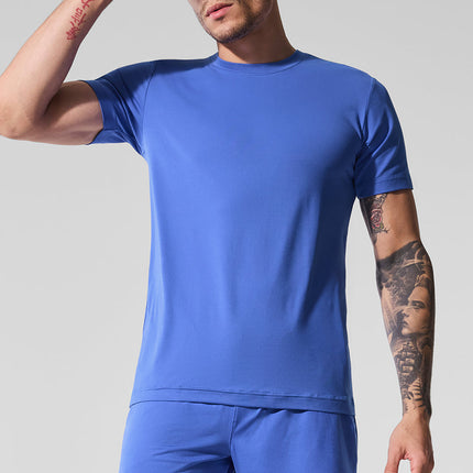 alo Men's Conquer Reform Crewneck Short Sleeve - Marathon Blue