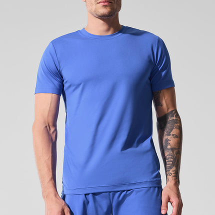 alo Men's Conquer Reform Crewneck Short Sleeve - Marathon Blue
