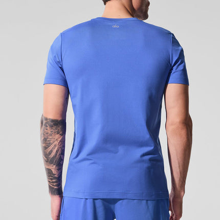 alo Men's Conquer Reform Crewneck Short Sleeve - Marathon Blue