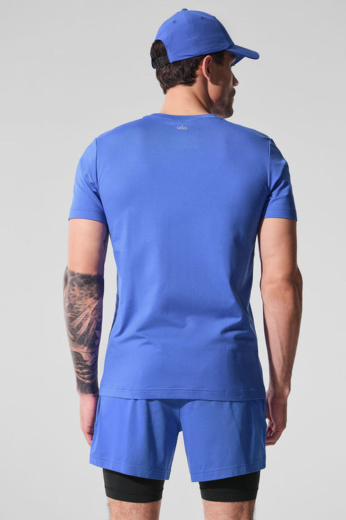 alo Men's Conquer Reform Crewneck Short Sleeve - Marathon Blue