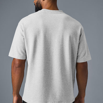 alo Men's Double Take Short Sleeve - Athletic Heather Grey