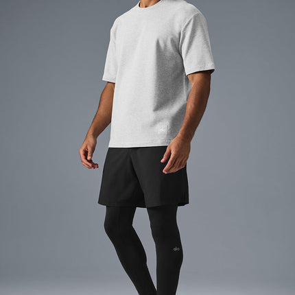alo Men's Double Take Short Sleeve - Athletic Heather Grey