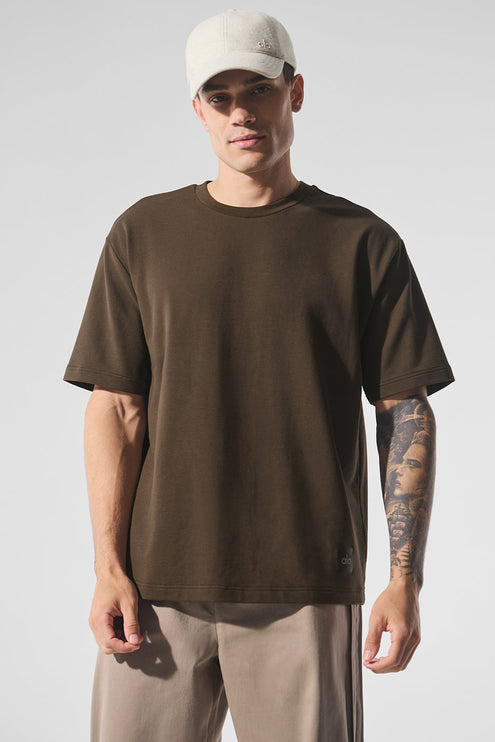 alo Men's Double Take Short Sleeve - Espresso
