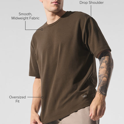 alo Men's Double Take Short Sleeve - Espresso