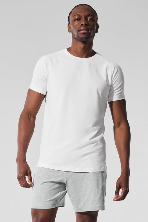 alo Men's Alo Vapor Crewneck Short Sleeve - White