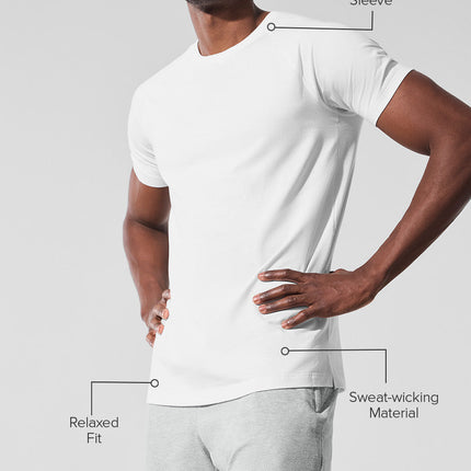 alo Men's Alo Vapor Crewneck Short Sleeve - White