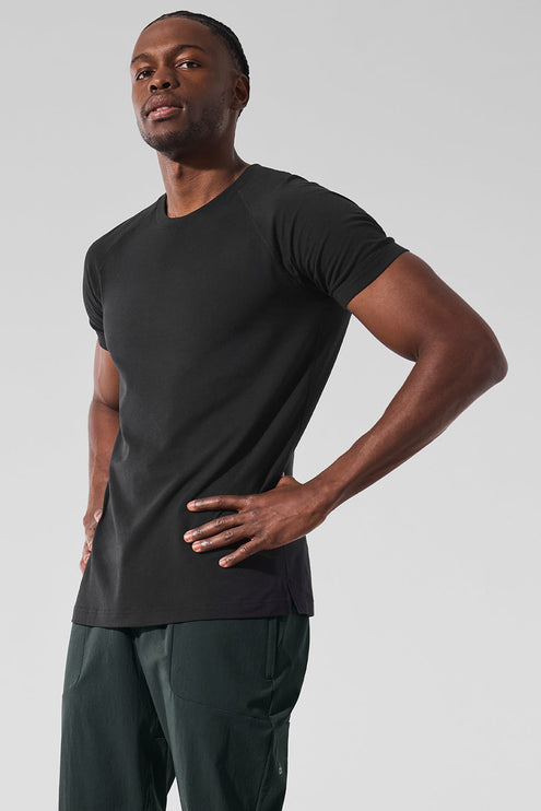 alo Men's Alo Vapor Crewneck Short Sleeve - Black