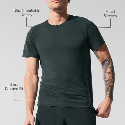 alo Men's Triumph Tee - Charcoal Green