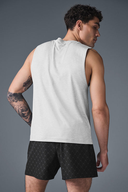 alo Men's Conquer Muscle Tank - Athletic Heather Grey